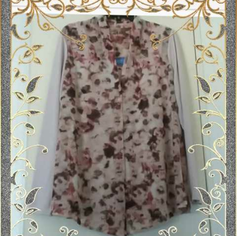 Simply Vera, Vera Wang 2 Piece Pink Blouse Size L